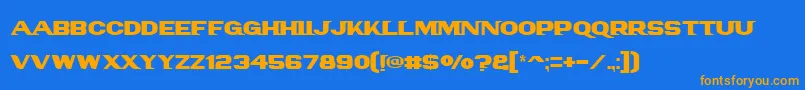 Panamtext Font – Orange Fonts on Blue Background