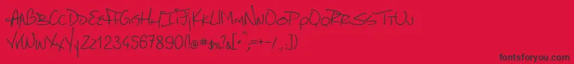 MarcelloHandwriting Font – Black Fonts on Red Background