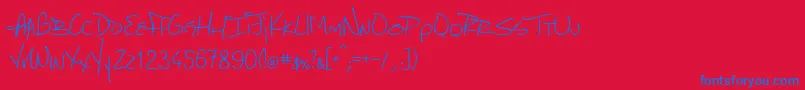 MarcelloHandwriting Font – Blue Fonts on Red Background