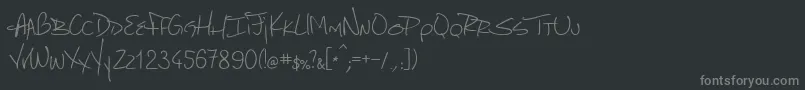 MarcelloHandwriting-fontti – harmaat kirjasimet mustalla taustalla