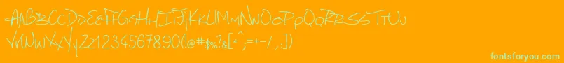 MarcelloHandwriting Font – Green Fonts on Orange Background