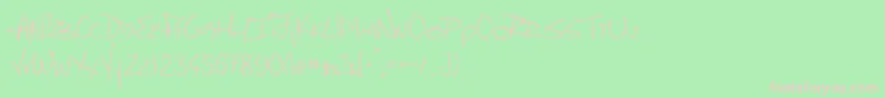 MarcelloHandwriting Font – Pink Fonts on Green Background