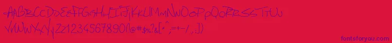 Шрифт MarcelloHandwriting – фиолетовые шрифты на красном фоне