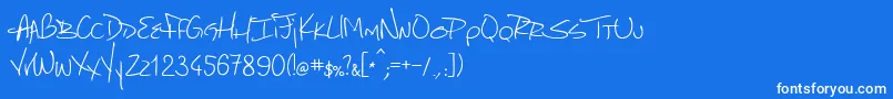 Шрифт MarcelloHandwriting – белые шрифты на синем фоне