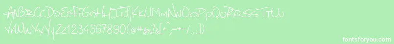 フォントMarcelloHandwriting – 緑の背景に白い文字