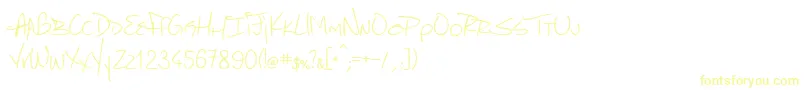 フォントMarcelloHandwriting – 黄色のフォント