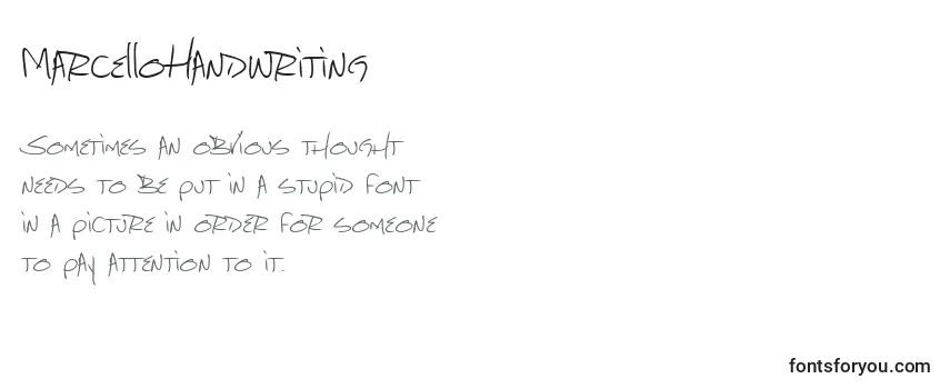 Review of the MarcelloHandwriting Font