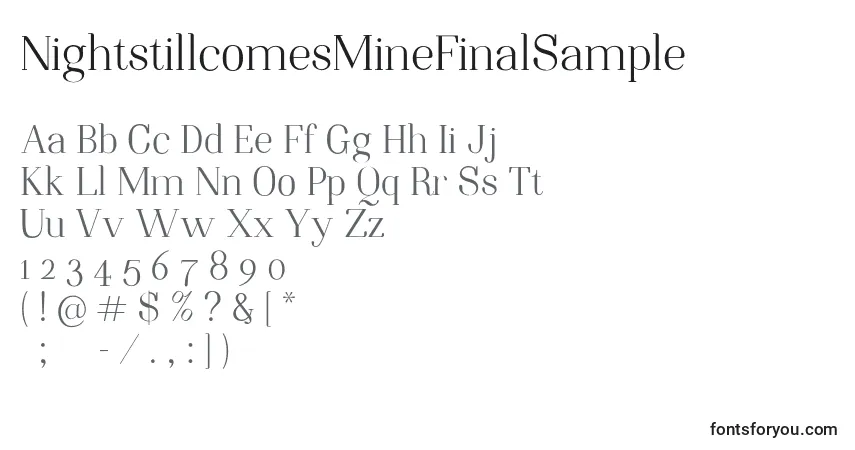 NightstillcomesMineFinalSample Font – alphabet, numbers, special characters