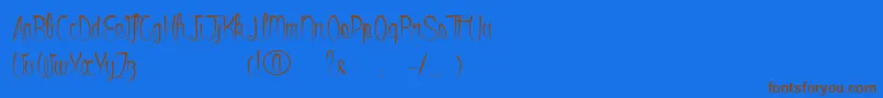 Bowlingshoes Font – Brown Fonts on Blue Background