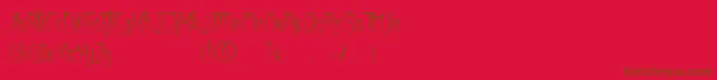 Bowlingshoes Font – Brown Fonts on Red Background