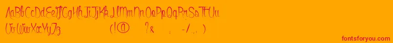 Bowlingshoes Font – Red Fonts on Orange Background