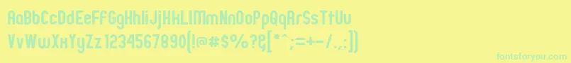 ZillahModern Font – Green Fonts on Yellow Background