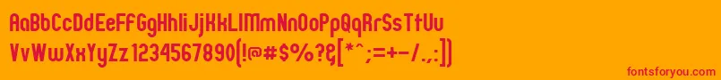 フォントZillahModern – オレンジの背景に赤い文字