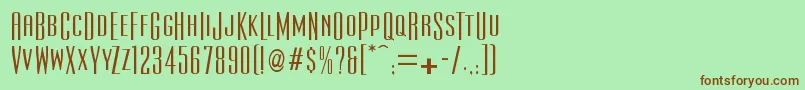 Ultracondensedsansserif Font – Brown Fonts on Green Background