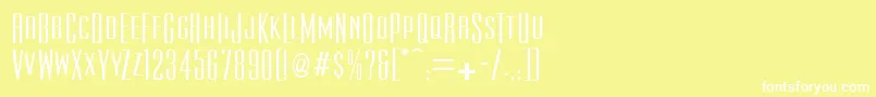 フォントUltracondensedsansserif – 黄色い背景に白い文字