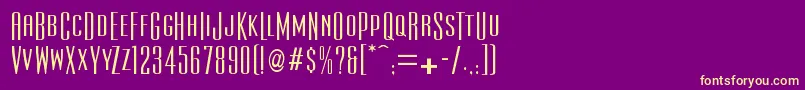 Ultracondensedsansserif Font – Yellow Fonts on Purple Background