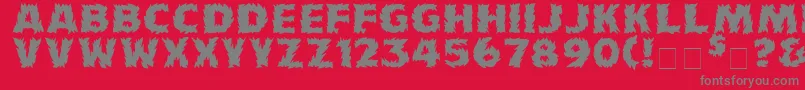 フォントFirecatmedium – 赤い背景に灰色の文字