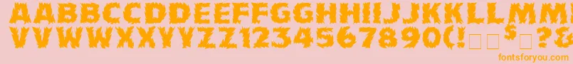 Firecatmedium Font – Orange Fonts on Pink Background