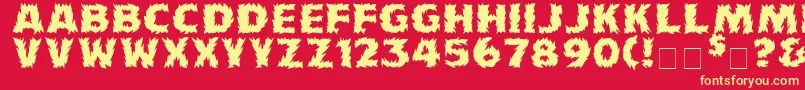 Firecatmedium Font – Yellow Fonts on Red Background