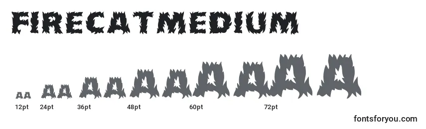 Размеры шрифта Firecatmedium