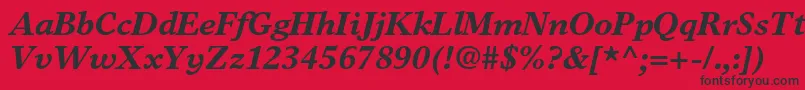 TimeseuropaltstdBolditalic Font – Black Fonts on Red Background