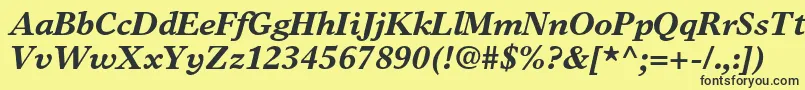 TimeseuropaltstdBolditalic Font – Black Fonts on Yellow Background