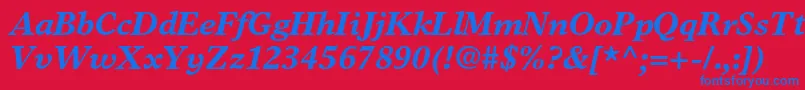 TimeseuropaltstdBolditalic Font – Blue Fonts on Red Background