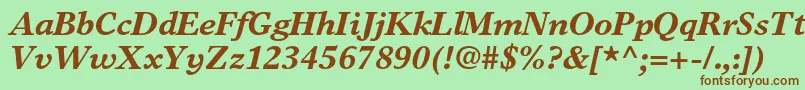 TimeseuropaltstdBolditalic Font – Brown Fonts on Green Background