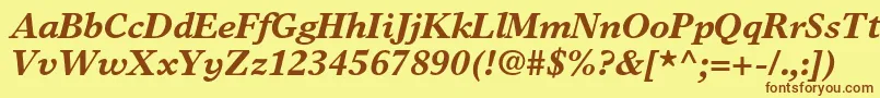 TimeseuropaltstdBolditalic Font – Brown Fonts on Yellow Background