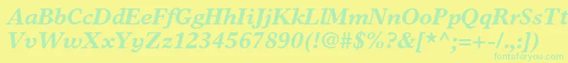 TimeseuropaltstdBolditalic Font – Green Fonts on Yellow Background