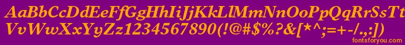 TimeseuropaltstdBolditalic Font – Orange Fonts on Purple Background