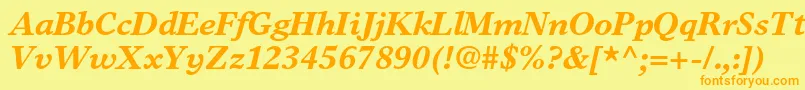 TimeseuropaltstdBolditalic Font – Orange Fonts on Yellow Background