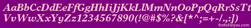 TimeseuropaltstdBolditalic Font – Pink Fonts on Purple Background