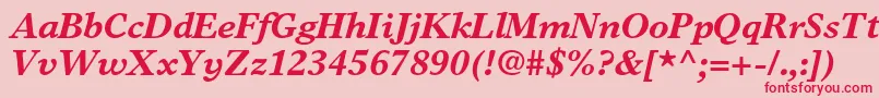 TimeseuropaltstdBolditalic Font – Red Fonts on Pink Background