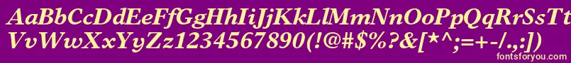 TimeseuropaltstdBolditalic Font – Yellow Fonts on Purple Background