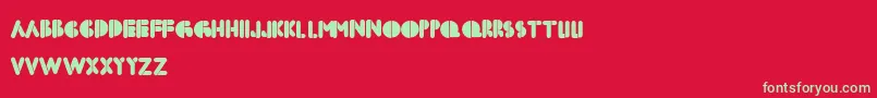 Boldfacestencil-Schriftart – Grüne Schriften auf rotem Hintergrund
