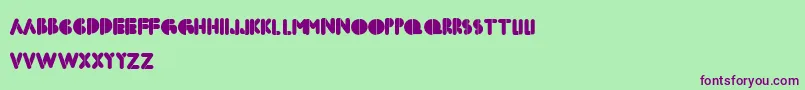 Boldfacestencil Font – Purple Fonts on Green Background