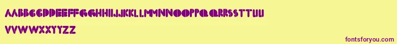 Boldfacestencil Font – Purple Fonts on Yellow Background