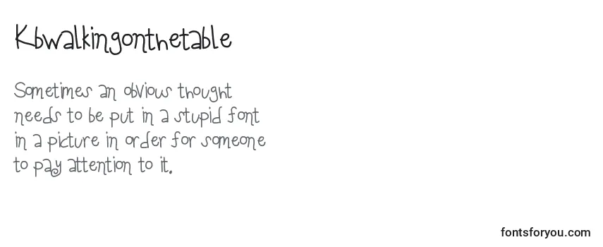 Kbwalkingonthetable Font