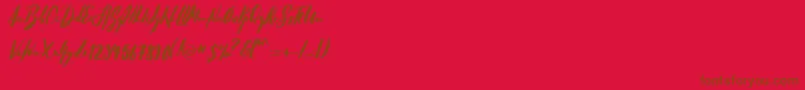 HellostockholmRegular Font – Brown Fonts on Red Background