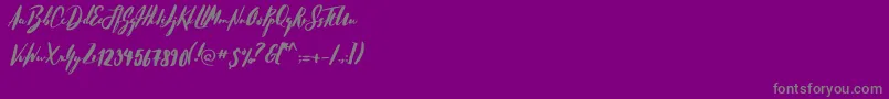 HellostockholmRegular-Schriftart – Graue Schriften auf violettem Hintergrund