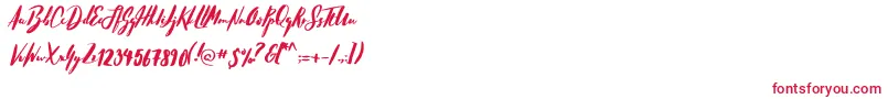 フォントHellostockholmRegular – 白い背景に赤い文字