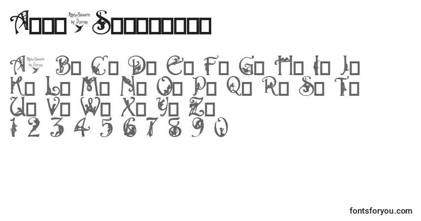 A fonte AlphaSilouette – alfabeto, números, caracteres especiais