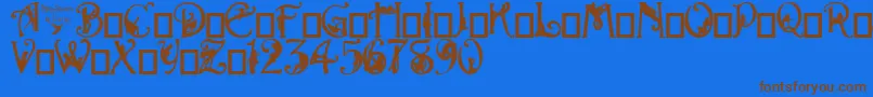 Fonte AlphaSilouette – fontes marrons em um fundo azul
