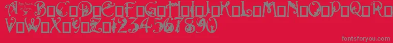 AlphaSilouette Font – Gray Fonts on Red Background
