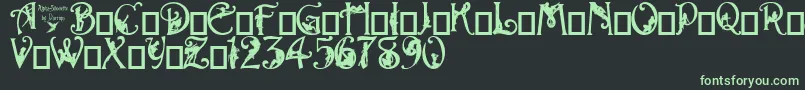 フォントAlphaSilouette – 黒い背景に緑の文字