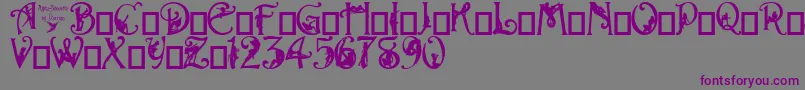 Police AlphaSilouette – polices violettes sur fond gris