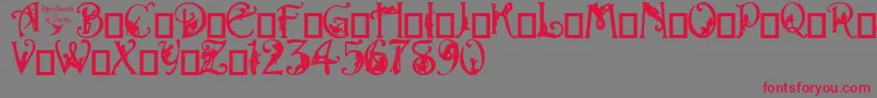 AlphaSilouette Font – Red Fonts on Gray Background
