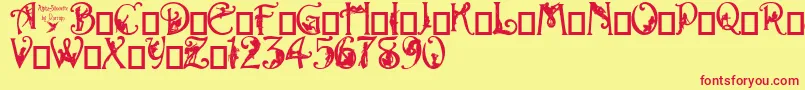 AlphaSilouette Font – Red Fonts on Yellow Background