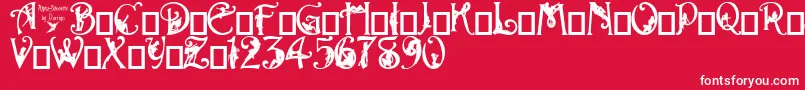 AlphaSilouette Font – White Fonts on Red Background